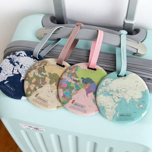 Fashion Map Luggage Tag Women Travel  Holder Baggage