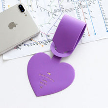 Load image into Gallery viewer, Love Heart Shapes Leather ID Address Holder Baggage Boarding