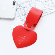 Load image into Gallery viewer, Love Heart Shapes Leather ID Address Holder Baggage Boarding