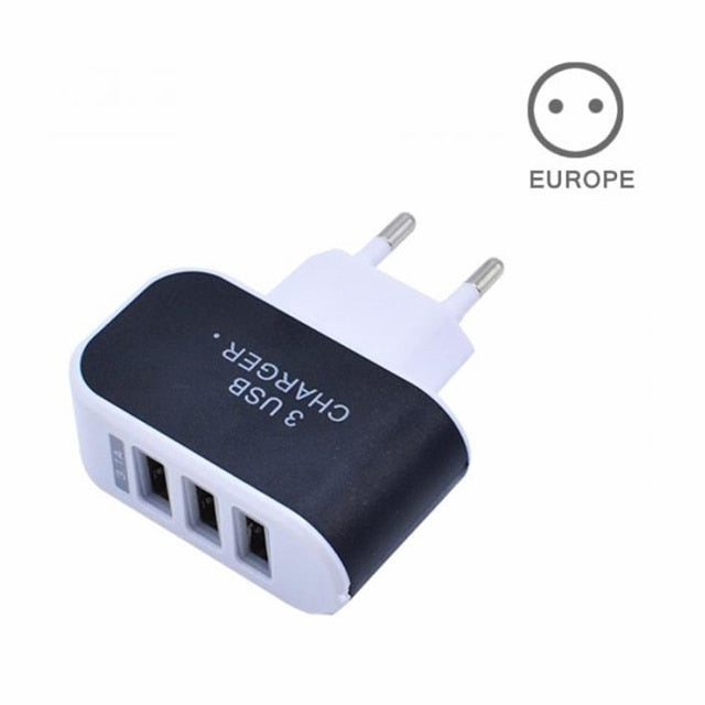 Plug Charger Station 3 Port USB Charge